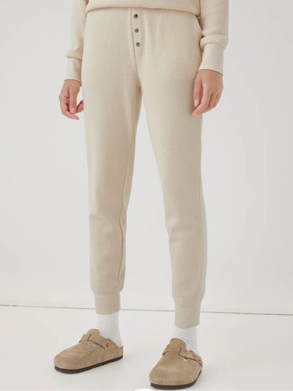 Pact Women’s Organic Thermal Waffle Snap Jogger